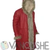 Kurt Russell The Christmas Chronicles Red Shearling Coat right