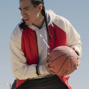 Kusem Goodwind Rez Ball White And Red Bomber Jacket