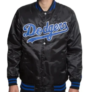 LA Dodgers Black Blue Patches Jacket