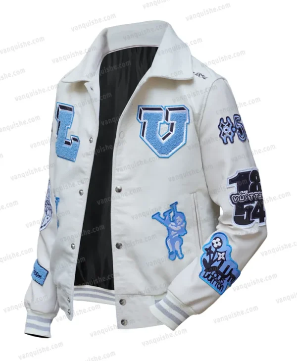 LV Multi Patches Mixed Leather Varsity Blouson Open