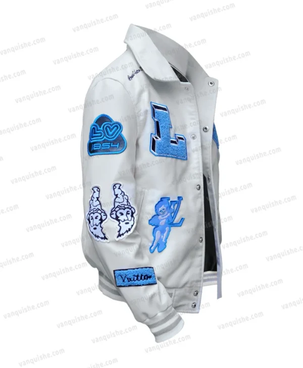 LV Multi Patches Mixed Leather Varsity Blouson Side