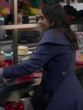 Lacey Chabert Hot Frosty Blue Wool Coat For Sale 1