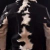Leather Cowhide Black And White Fur Jacket Back