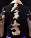 Leather Cowhide Black And White Fur Jacket Back
