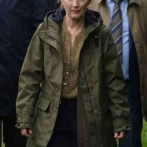 Lesley Manville Sherwood Green Cotton Coat