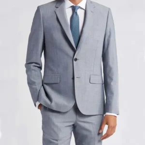 Light Blue Mens Casual Two Piece Suit