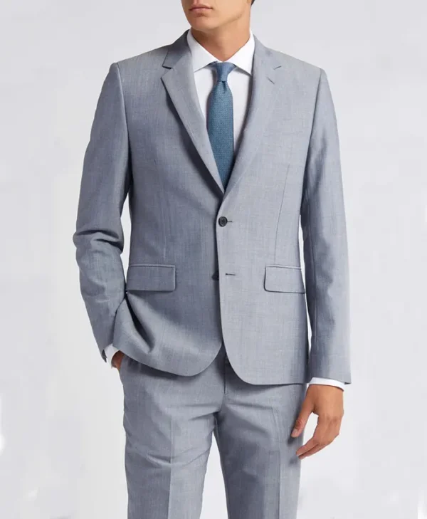 Light Blue Mens Casual Two Piece Suit
