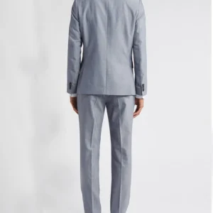 Light Blue Mens Casual Two Piece Suit Back