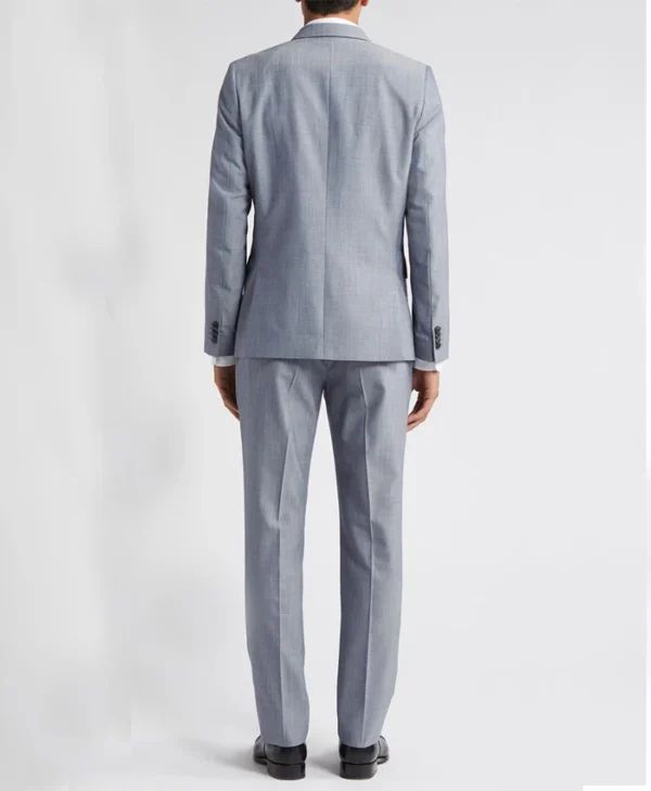 Light Blue Mens Casual Two Piece Suit Back
