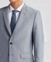Light Blue Mens Casual Two Piece Suit Collar