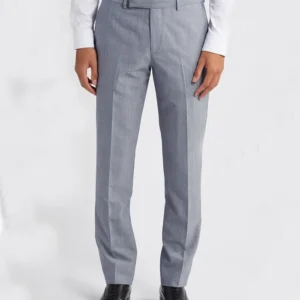 Light Blue Mens Casual Two Piece Suit Trouser