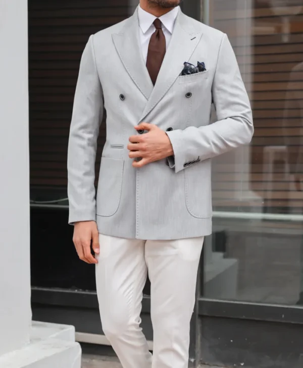 Light Grey Mens Tailored Slim Fit Suit