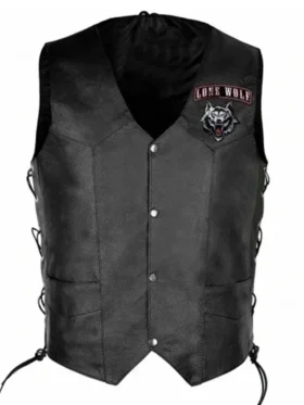 Lone Wolf Biker Leather Vest