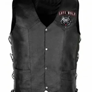 Lone Wolf Biker Leather Vest