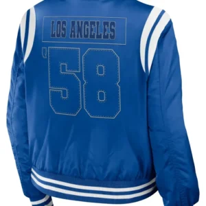 Los Angeles Dodgers Womens Bomber Full Zip Varsity Jacket Back
