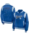 Los Angeles Dodgers Womens Bomber Full Zip Varsity Jacket Front