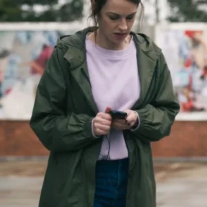 Lucy Chambers The Devils Hour S02 Green Long Coat
