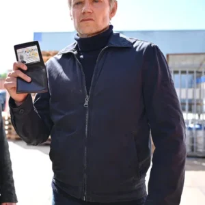 Marc Warren Van der Valk S03 Black Cotton Jacket For Sale