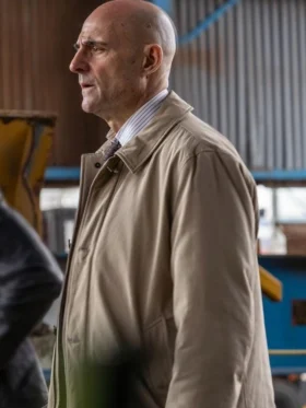Mark Strong The Silent Hour Brown Coat For Sale