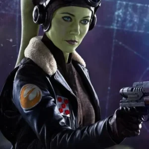 Mary Elizabeth Winstead Ahsoka Brown Leather Jacket Collar