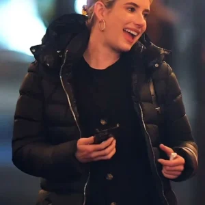 Mary Parker Madame Web Black Puffer Hooded Jacket