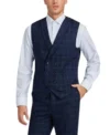 Mens 1920s Navy Blue Herringbone Suit Vest