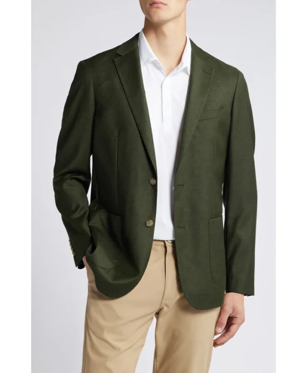Mens 2 Piece Classic Green And Beige Suit