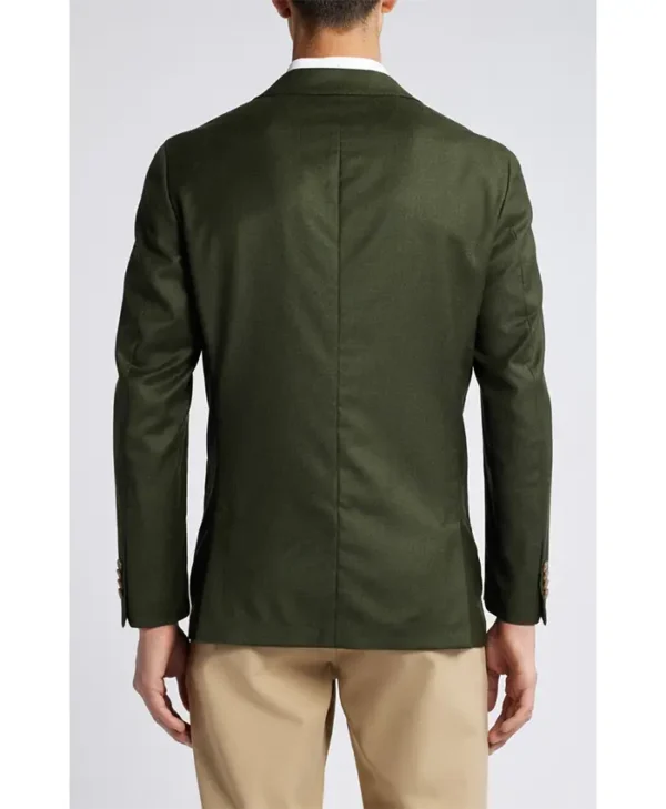 Mens 2 Piece Classic Green And Beige Suit Back