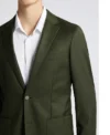 Mens 2 Piece Classic Green And Beige Suit Collar