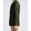 Mens 2 Piece Classic Green And Beige Suit Side