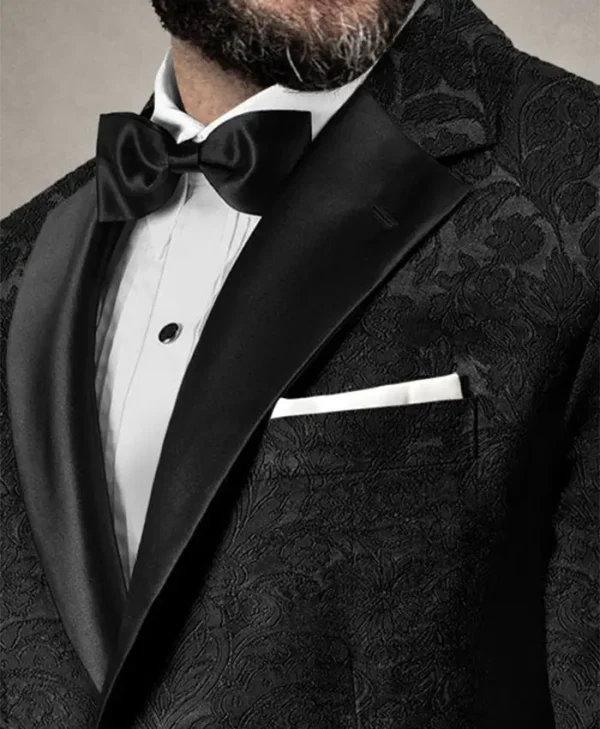 Mens 2 Piece Italian Silk Centa Tuxedo Suit Collar