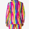 Mens 2 Piece Rainbow Glaze Trendy Suit Back