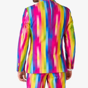 Mens 2 Piece Rainbow Glaze Trendy Suit Back