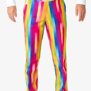Mens 2 Piece Rainbow Glaze Trendy Suit Trouser