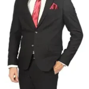 Mens 2 Piece Slim Fit Black Formal Wedding Prom Dinner Suit