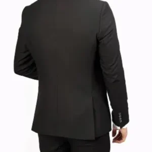 Mens 2 Piece Slim Fit Black Formal Wedding Prom Dinner Suit Back
