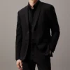 Mens 2 Piece Slim Fit Black Lapel Suit