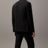 Mens 2 Piece Slim Fit Black Lapel Suit Back