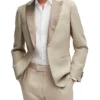 Mens 2 piece Beige Wedding Tuxedo 