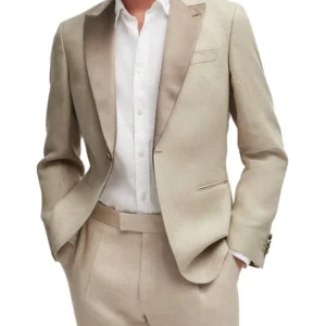 Mens 2 piece Beige Wedding Tuxedo