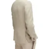 Mens 2 piece Beige Wedding Tuxedo Back