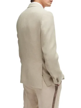 Mens 2 piece Beige Wedding Tuxedo Back