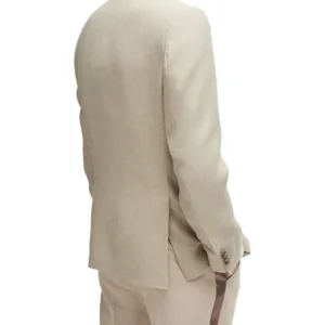 Mens 2 piece Beige Wedding Tuxedo Back