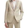 Mens 2 piece Beige Wedding Tuxedo Front