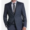 Mens 2024 Blue Slim Fit Windowpane Suit