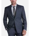 Mens 2024 Blue Slim Fit Windowpane Suit