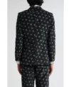 Mens 2024 Floral Cotton Corduroy Suit Jacket Back