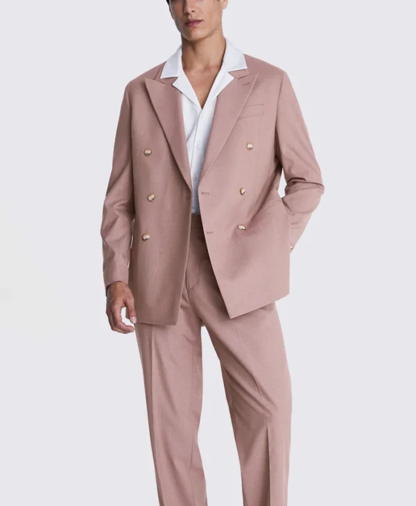 Mens 2024 Relaxed Fit Dusty Pink Suit sTYLE