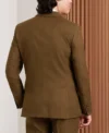 Mens 2024 Slim Fit Caramel Solid Suit Back