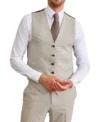 Mens 3 Piece Tweed Light Brown Suit Vest